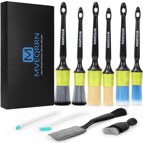 10PCS Car Detailing Brush Set,Boars Hair Detail Brush Kit(Green)