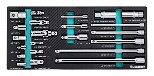 22-Piece Drive Tool Accessory Set with Extension Bars & Adapters
