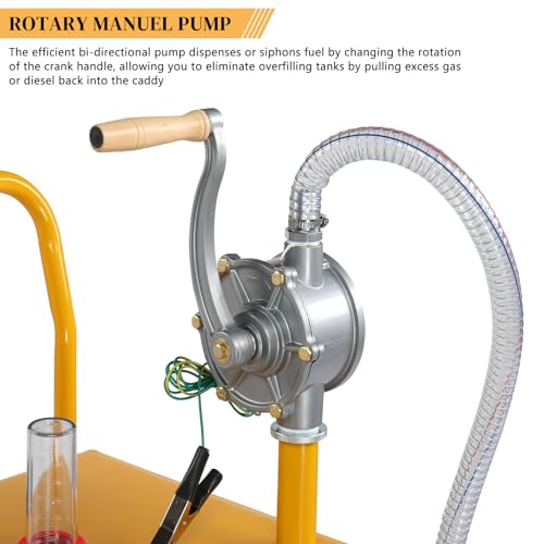 30-Gallon Fuel Caddy on 4 Wheels with Fuel Transfer Pump,Yellow - view 6