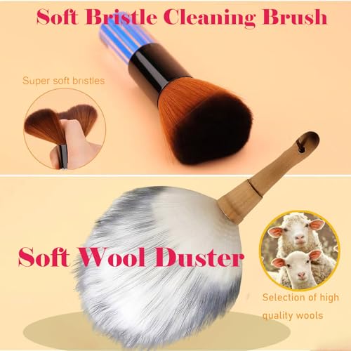 Car Interior Dusting Brush Auto Dust Sweeping Soft Detail Brush Mini Dash Duster for Dust Cleaning for Air Vent,Dashboard,Small Wool Duster for Car Detailing Brushes Interior 2PCS - view 3