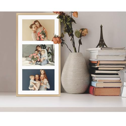8.5x16.3 Collage Frame for 3 5x7 Photos Gold 1 Pack - view 3