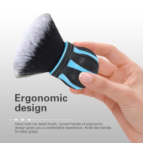 1 PC Ultra Soft Detailing Brush, Extra Large Microfiber Ball Car Detail Brush, Multi-surface Cleaning Tool for Air Vents and Crevices, Universal Automotive Interior Accessory (Blue) - view 4