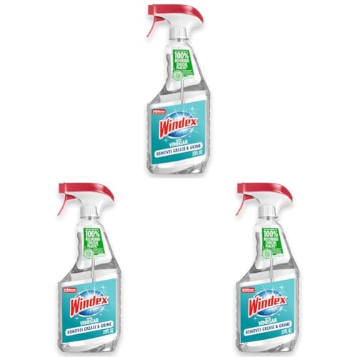 Vinegar Glass and Window Cleaner, Removes Grease and Grime, 23 oz (Pack of 3)