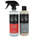 Leather Seat Cleaner and Conditioner Bundle - Spray and Liquid for Car Seats, Shoe, Furniture, Couch, Purses, or Jacket - Car Detailing Products, Cleaning Supplies Auto Care Accessories