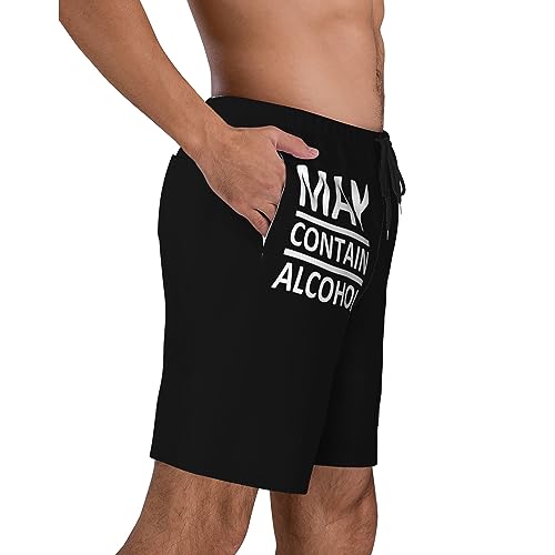 May Contain Alcohol Mens Swim Trunks Quick Dry Swim Shorts Swimwear Bathing Suits with Pockets - view 2