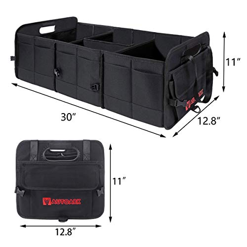 Multipurpose Car Trunk Organizer with Straps,Non-Slip Waterproof Bottom,Durable Collapsible Adjustable Compartments Cargo Storage,Upgraded Handle,AK-072 - view 2