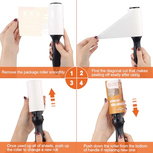 Extra Sticky Lint Rollers for Pet Hair, 240 Sheets, 4-Pack - view 4