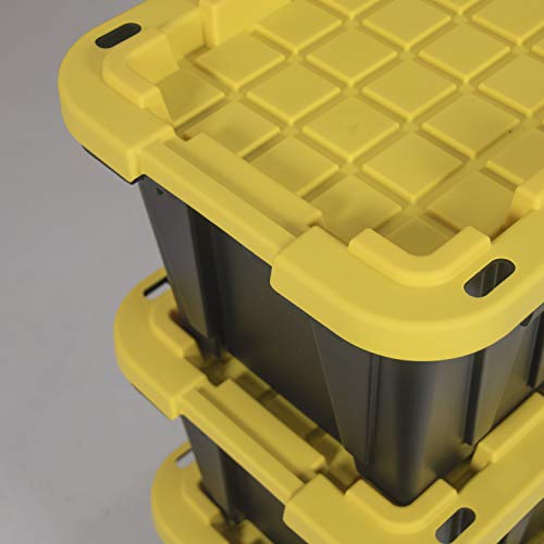 Heavy Duty 12-Gallon Stackable Plastic Storage Bins with Lids, 4 Pack - view 4
