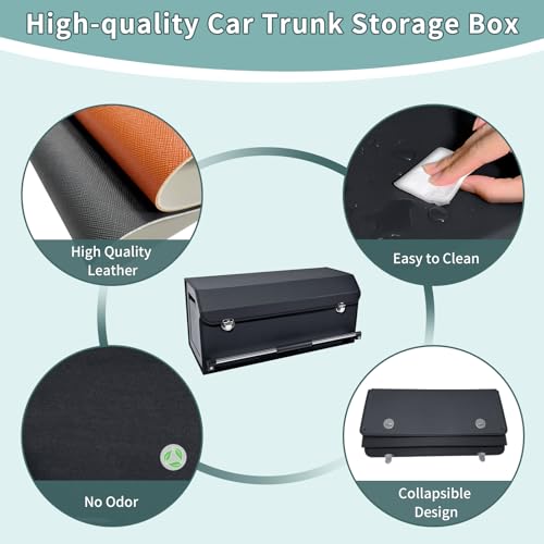 Car Trunk Organizer Leather Car Storage Organizer with Lid Car Organizer - view 6