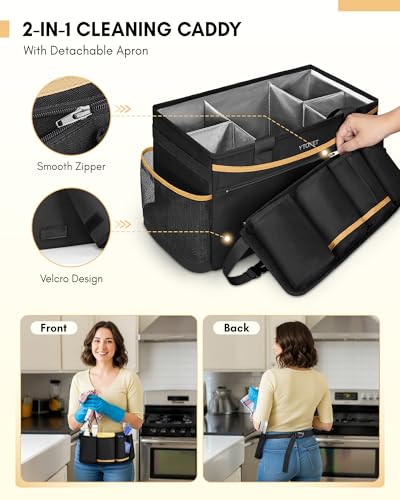 Extra Large Cleaning Bag, Cleaning Caddy Supplies Organizer, Black - view 5