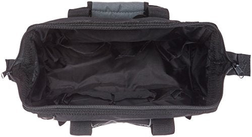 Durable Wear-Resistant Tool Storage Bag with Adjustable Shoulder Strap, Portable Tool Organizer, 16 Pockets, 12 in, Black & Gray - view 3