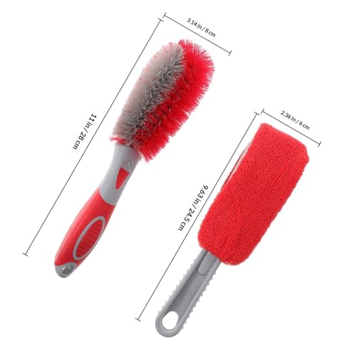 Wheel and Tire Cleaner Kit, Rim Cleaning Brush Set with Non-slip Handle - view 2