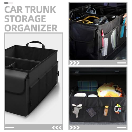 Car Trunk Storage Organizer, Black Oxford Cloth Multi-compartment Box - view 7