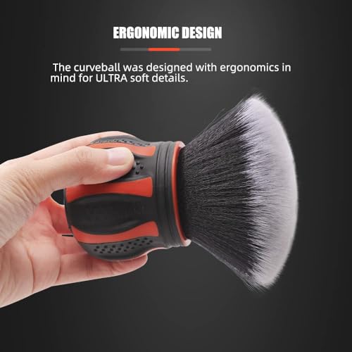 Ultra Soft Detailing Brush, Car Detail Brush, Orange Handle XL Synthetic Brush - Ultra Soft Bristles, Comes with Storage Rack, Covers Large Area Inside or Outside Vehicles - view 5