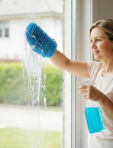 4 Pairs Microfiber Cleaning Gloves, Dusting for Blinds, Reusable - view 4