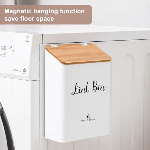 Magnetic Lint Bin for Laundry Room Organization and Storage,White - view 6