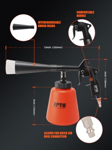 High Pressure Car Cleaning Gun, Cleaning Gun, Car Interior Washing Kit, Detailing Wash Gun with Metal Spinner for Seat Carpet Roof Dashboard, Essential Car Detailing Kit, 1L Bottle - view 3