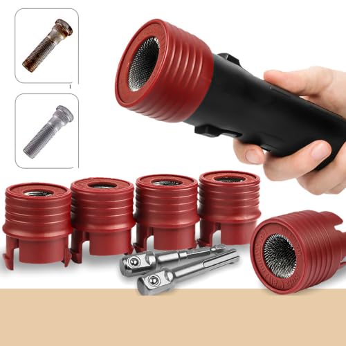 Wheel Lug Brush Set with Interchangeable Cylindrical Heads - view 7