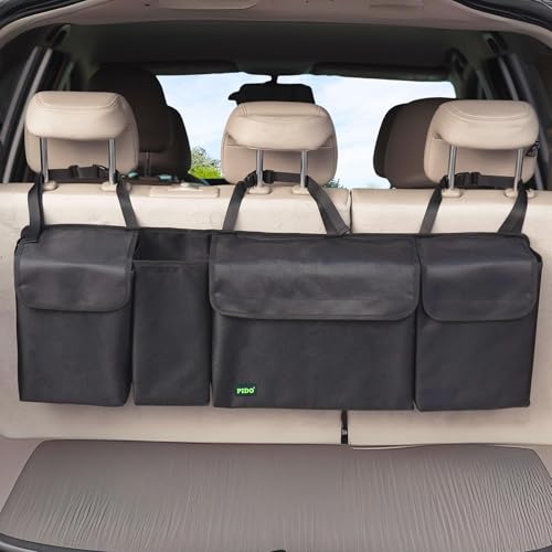 Hanging Trunk Organizer, SUV Backseat Storage Bag, Black