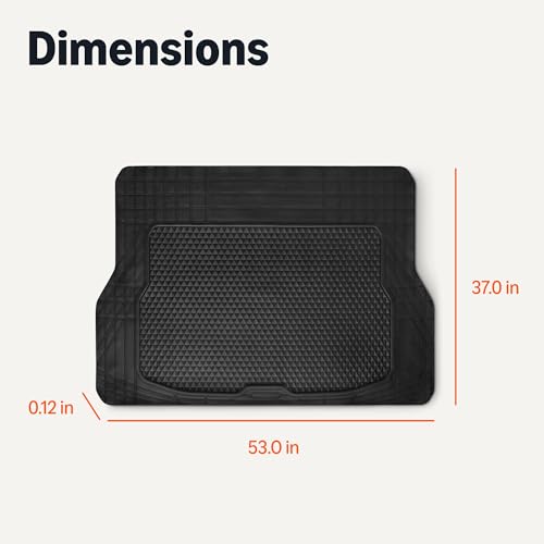 Cargo Liner Floor Mat, All Weather Trunk Protection, Trimmable to Fit, Black - view 5
