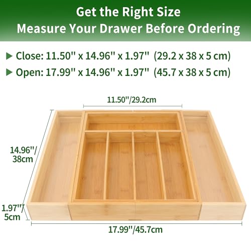Bamboo Drawer Organizer, Medium, Natural - view 3