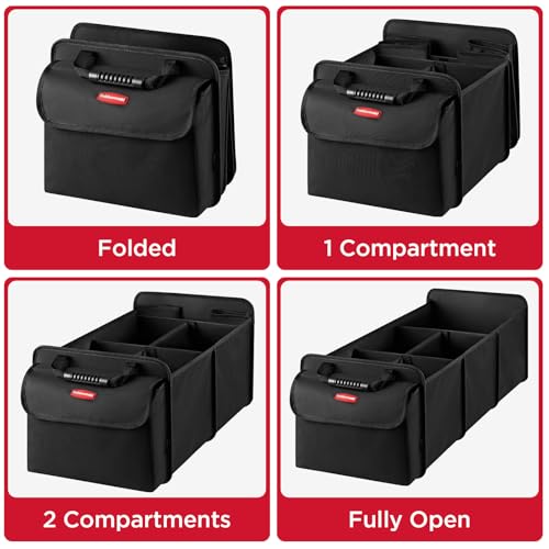 Car Organizer, Collapsible Trunk Organizer with Removable Leakproof Cooler Bag without Lid, Multi-Compartment Car Storage Organization for Car Accessories, 5 Compartments Without Cover - view 7