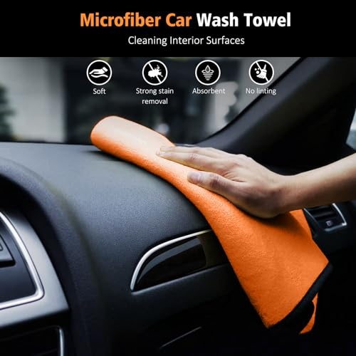 7PCS Car Interior Detailing Kit,Leather Cleaning Set,Orange/Brown - view 6