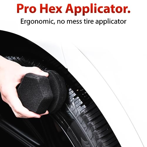 Pro Tire Hex Grip Applicator - Tire Shine Car Detailing Foam Sponge Tool | Car Cleaning Supplies After Car Wash leaner | for Vinyl Rubber & Trim Accessories | Wheel & Rim Cleaner - view 2