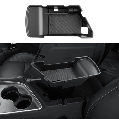 Center Console Organizer For 2015-2023 Dodge Challenger - Armrest Box Storage Tray Compatible with 2015-2023 Challenger Accessories - Center Console Armrest Organizer Solid ABS with Anti-Slip Mat