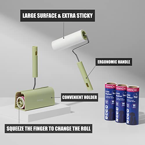 Extra Sticky Large Surface Lint Roller, 6.3''Wide Roller for Pet Hair - view 2