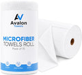 Microfiber Cleaning Cloth Roll (Value Pack of 75) - Size 12x12 Inches, Tear Away Microfiber Towel Rolls, Highly Absorbent, Reusable, Lint and Streak Free Cleaning Rags for Home