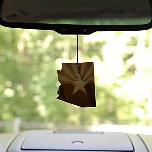 Arizona Wooden Car Air Freshener - Long Lasting Cool Breeze Scent Diffuses for 365+ Days - Includes Hanging Mirror Diffuser and Fragrance Oil - 100% American Made - view 3