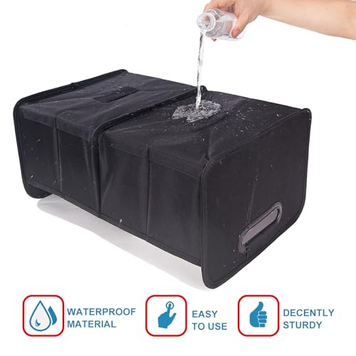 Trunk Organizer For Suv & Sedan,Car Organizers and Storage, Waterproof Collapsible & Adjustable Straps,35L Sturdy Car Organization for Car Accessories, Tools,Sundries,2 Compartment（Black） - view 4