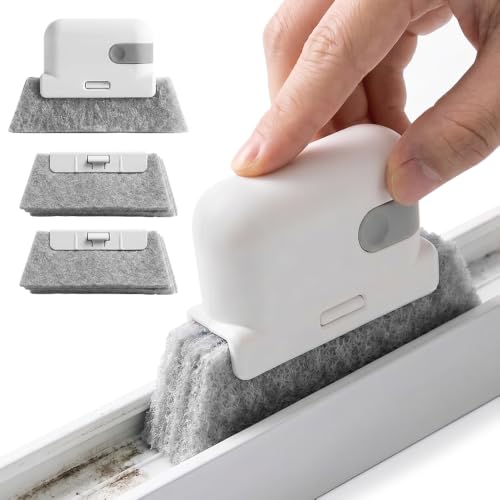 2-in-1 Groove Cleaning Tool, Window Sill Track Cleaner Tools (Gray)