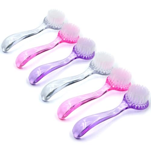 6pc Nail Brush Set - Cleaning Fingernails & Toenails, Grip Handle, Nail Scrub & Dust Brush for Manicure & Pedicure