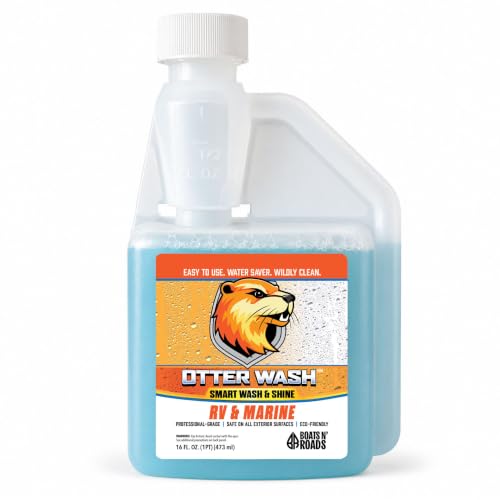 Otter Wash 16 oz Rinseless Car Wash Concentrate, 16 Washes per Bottle | Smart Wash & Shine, Built-In Gloss Enhancer, No Hose or Bucket, Scratch-Free on Paint, Glass, Vinyl & Trim, Made in USA