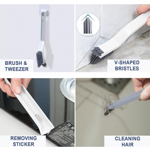 Cleaning Brush Kit, Flexible Drain Cleaning Brush, Drain Hair Removal Tool, Cleaner Brush for Bathroom, Toilet Rim, Sewer Drain, Tile Grout, Sink, Crevice, Pipe - view 3