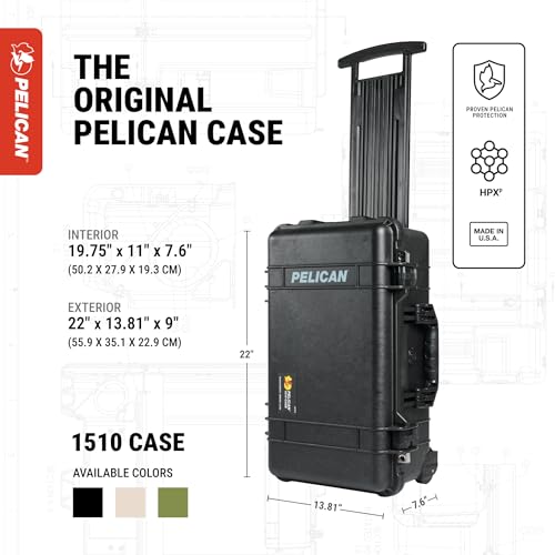 Pelican 1510 Case with Padded Dividers (Black) - view 3
