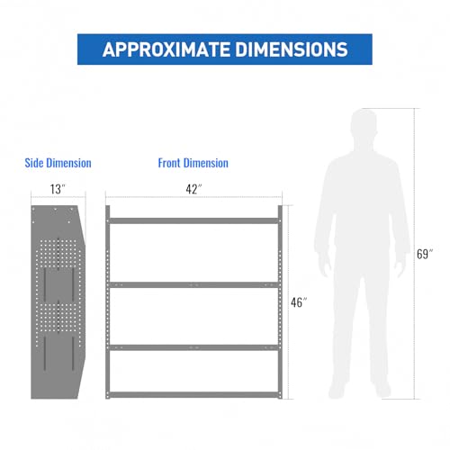 AA Products SH-4604(2) Steel Van Shelving Storage System, Set of 2 Units - view 3