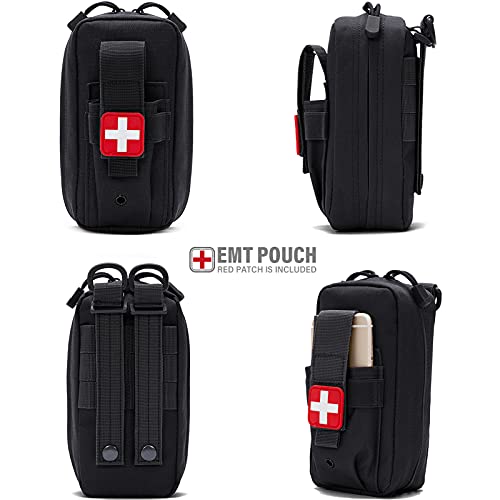 Tactical MOLLE IFAK First Aid Medical Pouch, Rip-Away EMT Accessories for Trauma Kit Small Medical Bag for Car Headrest, Outdoors (Include Cross Patch, Pouch Only) - view 4
