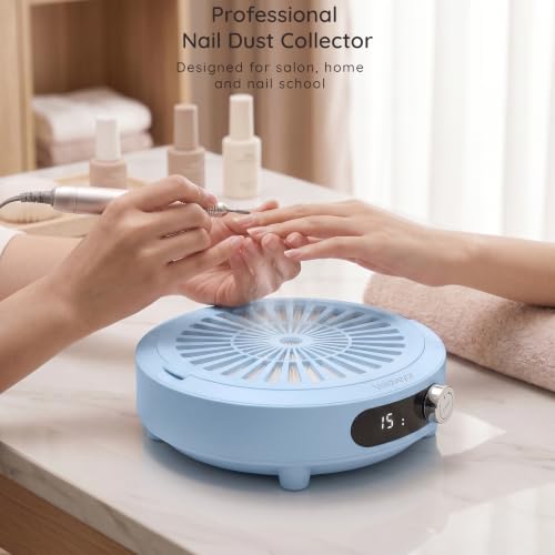 Nail Dust Collector, Cordless, Low Noise with LED Display, Blue - view 5