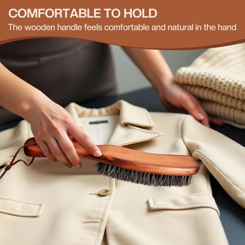4 Pcs Horsehair Felt Hat Brush Kit with Cleaning Sponge Cowboy Clean Hat Wood Fedora Hat Cleaning Set Baseball Cap Lint Brush Remove Dust for Hair Furniture Suits Clothes(Style D) - view 6