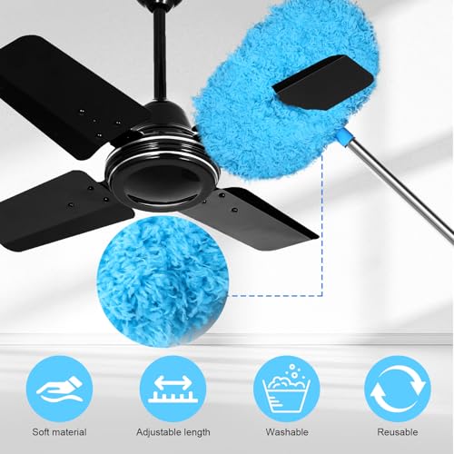 Ceiling Fan Cleaner Duster with Extension Pole,Blue 4.2FT - view 2