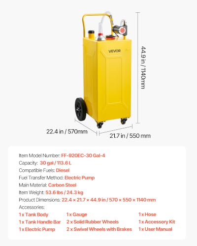 30 Gallon Diesel Caddy, Carbon Steel, Portable Diesel Transfer - view 7