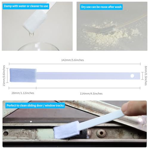 Disposable Detail Cleaning Brush for Tight Spaces, Detail Gap Crevice Cleaning Tool Set, Toilet Bowl Corner Hinge Scrubber, Stick Cleaner for Window Track, Door Grooves, Vent Fan, Stove, Keyboard - view 3