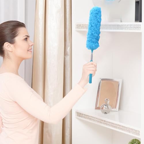 Fiber Dusting Brush, Multifunctional Extendable Dusting Wand, Washable Ceiling Duster, Cobweb Ceiling Duster with Extension Pole, Cleaning Feather Dusters for Cleaning Ceiling Fan Furniture - view 3