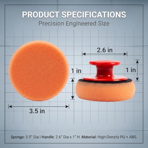 5 PCS Polishing Tool Buffing Sponge Pads, Car Wax Applicator Pads with Handle Microfiber, Hand Foam Microfiber Pad Kit, Detailing Buffing Pad for Car Polishing Waxing Buffing Glaze - view 2