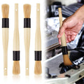 4 Pack Parts Cleaning Brush Home and Auto Use,Boar Bristle