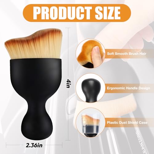 Microfiber Car Detailing Brush – Dual Use for Wet & Dry Cleaning, Soft Bristles Interior Duster for Dashboard, Air Vents, Leather Seats, and Home Use - view 2