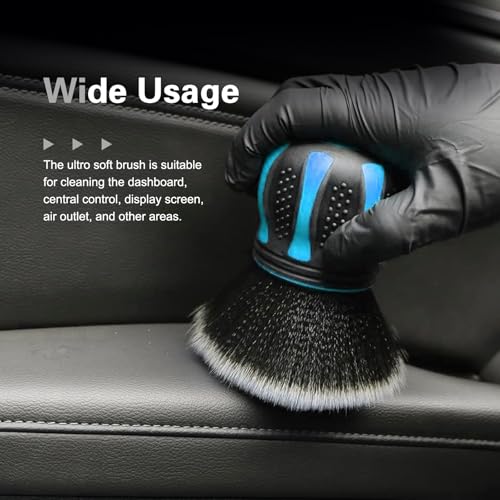 1 PC Ultra Soft Detailing Brush, Extra Large Microfiber Ball Car Detail Brush, Multi-surface Cleaning Tool for Air Vents and Crevices, Universal Automotive Interior Accessory (Blue) - view 7